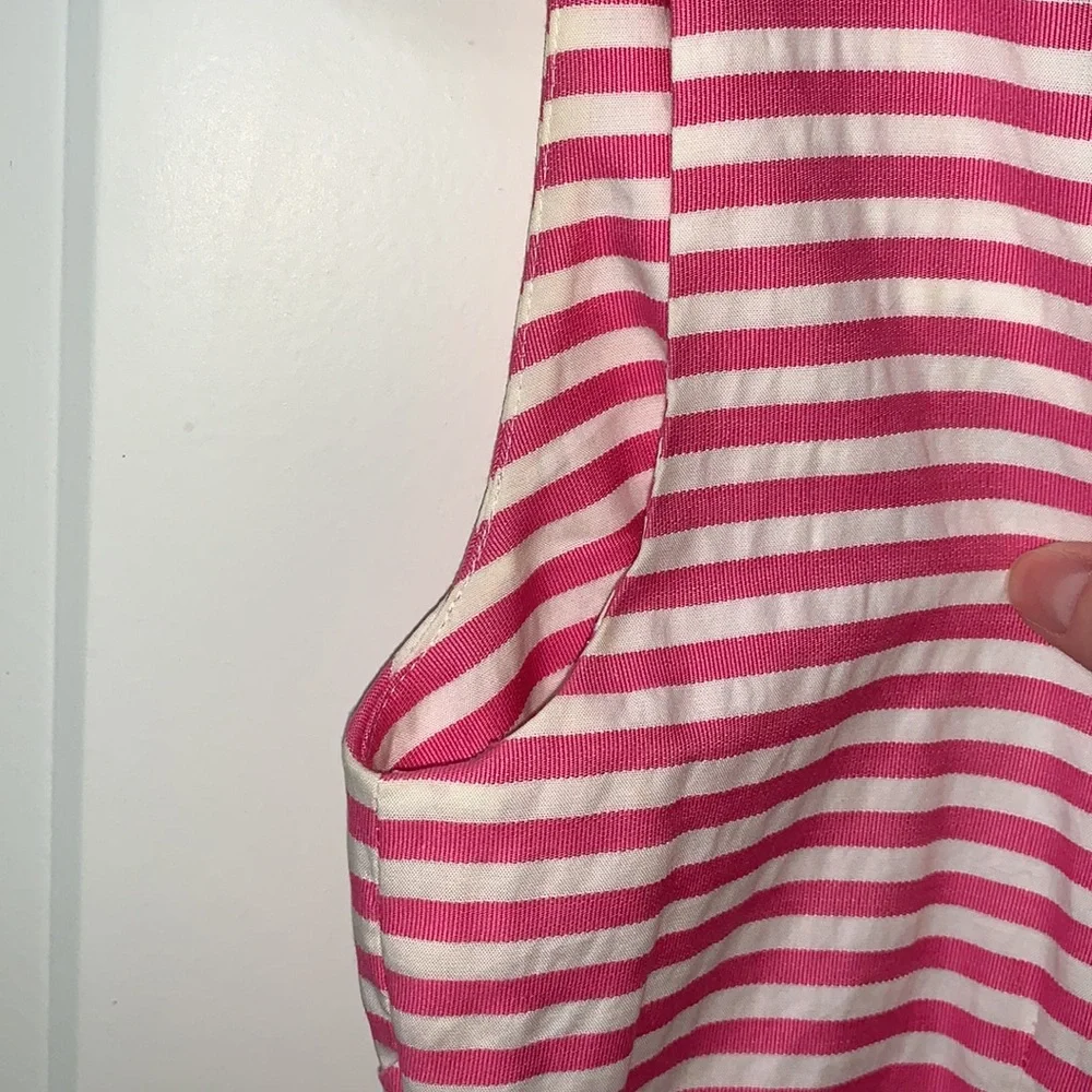 KATE SPADE Pink White Sleeveless Dress with Bow - Picture 12 of 16